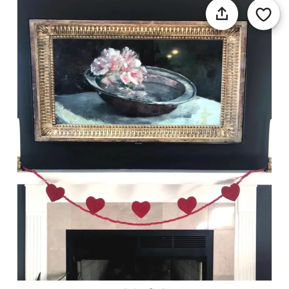 Red heart yarn garland